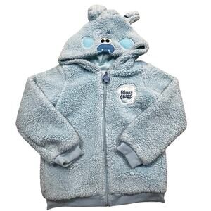 Blues Clues Blue Fleece Hoodie Jacket Kids 5T Character Sherpa Zip Kids Jacket